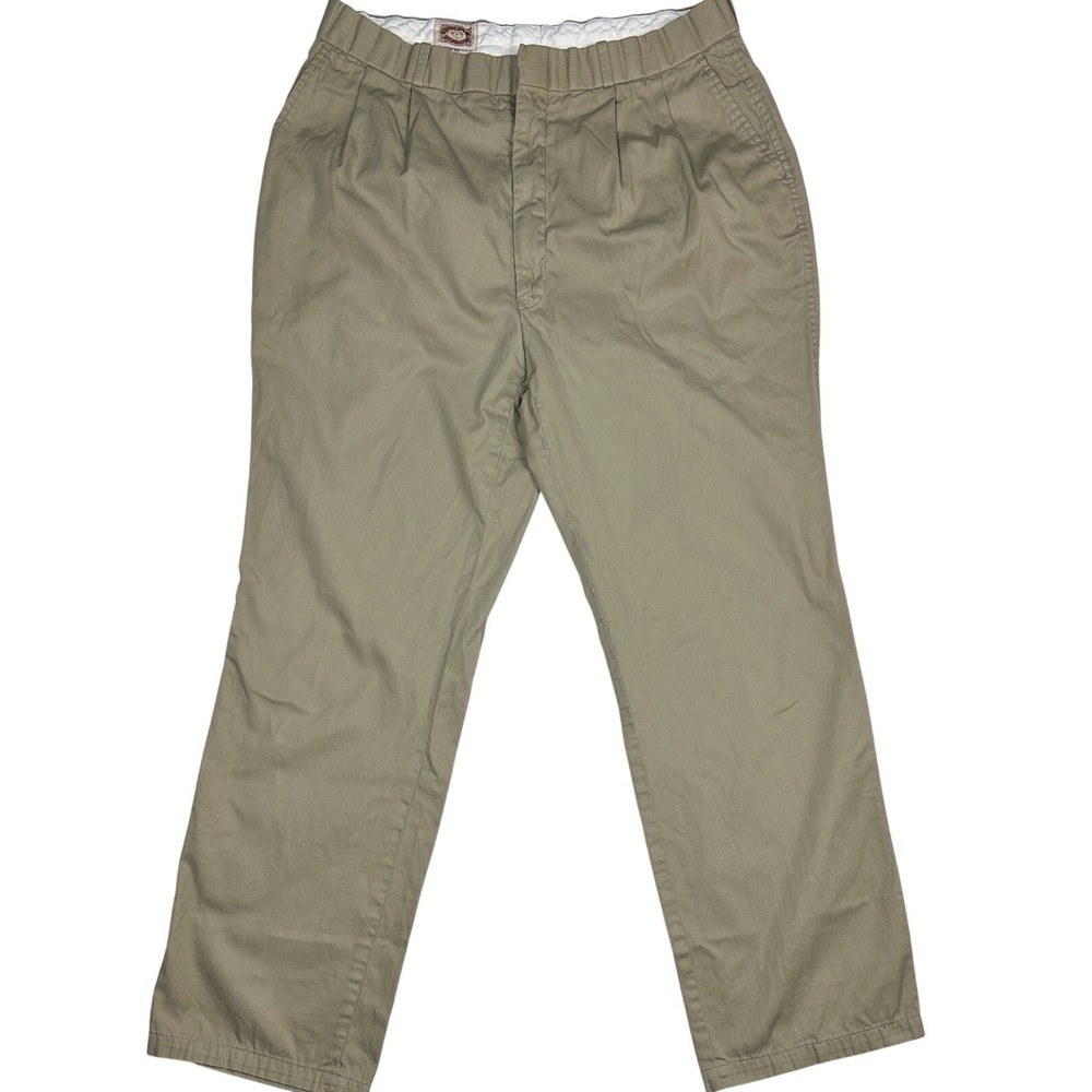 Dickies‎ Mens Pleated Front Elastic Waist Khaki Pants Trousers